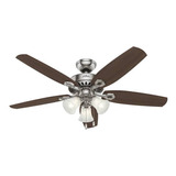 Ventilador De Techo Hunter Builder Plus Níquel Con 5 Aspas Color  Cerezo Y Marrón Maple, 52  De Diámetro 220 v