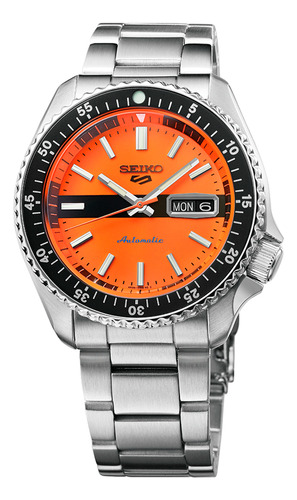 Relógio Seiko 5 Automático Laranja - Srpk11b1 O1sx