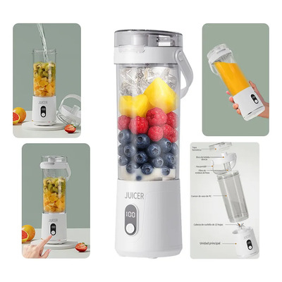 Licuadora De Jugo Portátil Inalámbrica Usb 500ml Blanca 1 Pz