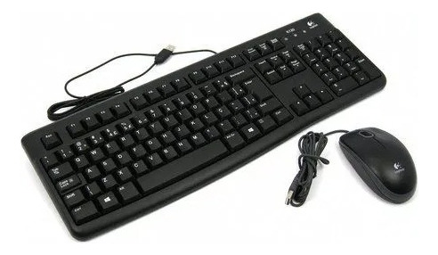 Kit Teclado E Mouse Logitech C/fio Mk120 Usb Preto