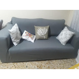 Funda Sillon Elastizada 3 Cuerpos Color Gris Topo 