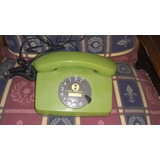 Antiguo Teléfono Verde A Disco Decoración Colección