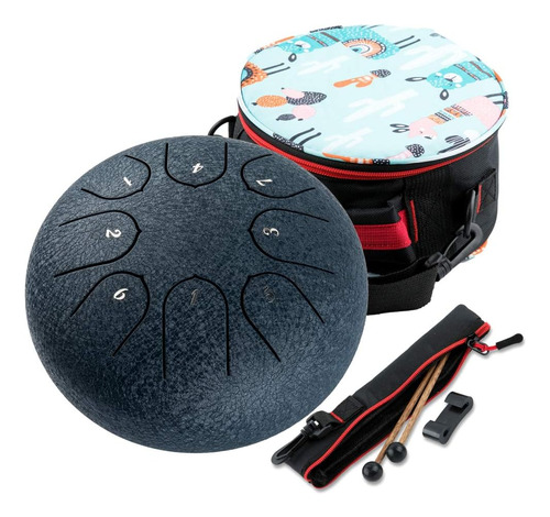 Steel Tongue Drum De 6 Pulgadas Con 8 Notas + Accesorios