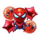Set 5 Globos Metálicos Hombre Araña Spiderman Aire O Helio