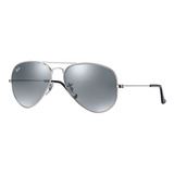 Lentes Ray Ban Aviador Rb3025 W3277 Plata Espejo Original