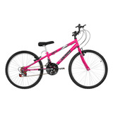 Bicicleta  De Passeio Ultra Bikes Bike Rebaixada Aro 24 18 Marchas Freios V-brakes Cor Rosa