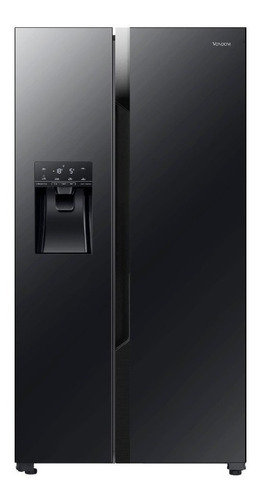 Heladera Inverter Vondom Sbs 605 Black Inox Con Freezer 605l