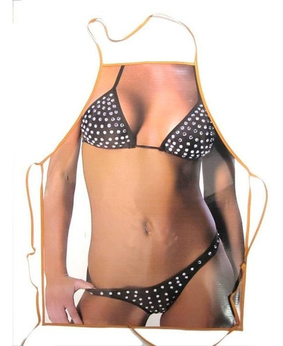 Delantal Cocina Bikini Marrón Sexy Erotico 50x65 A Pedido