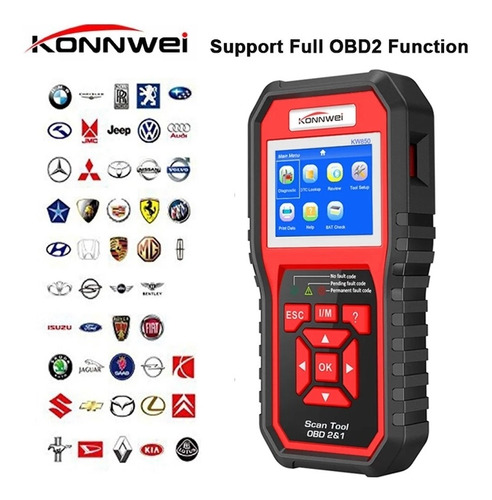 Kw850 Scanner Automotivo Obd2 Para Diagnósticos Konnwei 