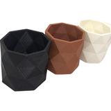 Vaso Vasinho P/ Suculentas Flores Erva Planta Preto