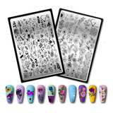 Set 4 De 2 Placas Para Estampar Uñas Stamping Plate