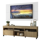 Rack Com Painel E Suporte Tv 65 Londres Multimóveis V3345 Cor Rustic/branco