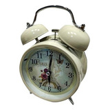 Reloj Despertador Alarma Mesa Mickey Campana Hora Luz Metal
