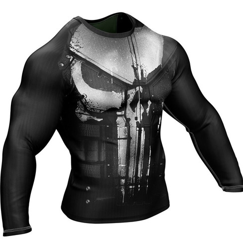 Remera The Punisher Slim Fit Manga Larga Ranwey Pr277