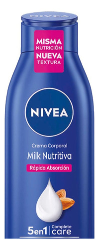 Crema Nivea Milk Nutritiva Rapida Absorcion 400ml