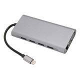 Adaptador Multipuerto Usb C 11 En 1 4xusb3.0 Hd 4k Vga Rj45