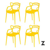 Kit 4 Cadeiras Allegra Amarela Sala Cozinha Jantar