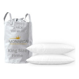 Almohada Hotelera Monarca 200 Hilos King Size Firme 2 Pack Color Blanco