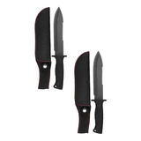 Pack 2 Cuchillo Tactico Militar Pesca De Acero Con Funda Lt