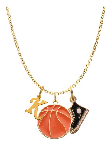 Collar Básquetbol Balón Tenis Cadena Acero Dije Inicial Moda