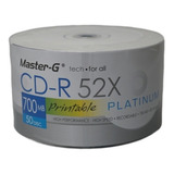 Cd Master-g  52x Imprimible Pack 50 Unidades