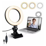 Luz Anular Para Selfies Ajustable Por Usb De 15 Cm