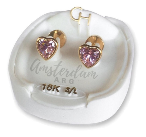 Abridores De Oro 18kt Marca Ch Corazon 792  ..amsterdamarg..