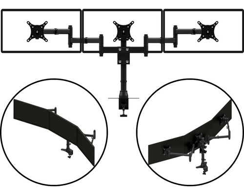 Braco 3 Monitores Articulação Tripla Ajuste Angulo Altura Nf