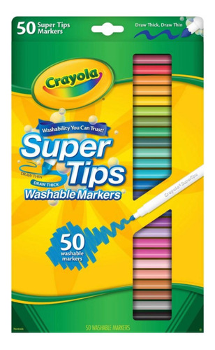 Crayola Super Tips 50 Marcadores Lavables Plumones