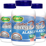 Kit 3 Ômega 3 Óleo De Salmão 1200mg 90 Cápsulas Unilife.