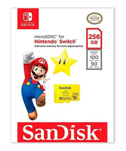 Tarjeta De Memoria Sandisk 256 Gb Nintendo Switch Original 