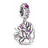 Charm Pandora Original Arbol De La Vida Rosa , Plata 925