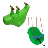 Gangorra Crocodilo Balanço Verde  + Balanço Bebê Infantil