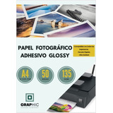 Pack Papel Autoadhesivo Glossy 135grs Tamaño A4 100 Hojas