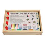 Cubos De Memória Jogo Infantil Educativo Madeira Cognitivo 