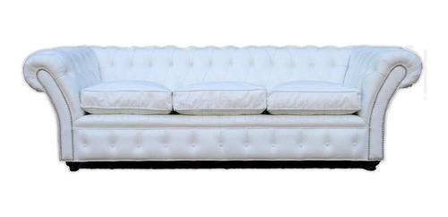 Sofa Old Chesterfield Sillon Chester 3 Cuerpos Cuero Vacuno