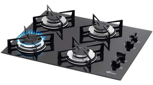 Fogão Cooktop Fischer 4 Bocas Vidro À Gás 1519-5713 Preto