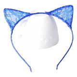 Diadema Orejas De Gato Neko Kawai Ideales Para Cosplay Azul