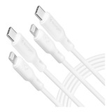 Cable Spigen Usb-c A Lightning 1m Pack X 2 Certificado Apple Color Blanco