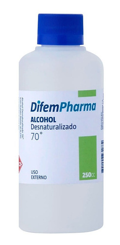 Alcohol Desnaturalizado 70° 250 Ml, Difem Pharma.