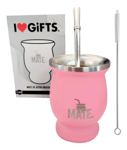 Mate Acero Inoxidable Térmico + Bombilla + Cepillo + Giftbox