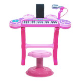 Piano De Mesa Juguete Con Silla Microfono P/niños Infantil 