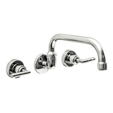 Grifo De Cocina Doble Comando Aqualaf Aukan Lever 9003  Cromo Acabado Cromado