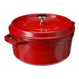 Staub Hierro Fundido Redonda Cocotte, 4-quart, Cherry - 4050