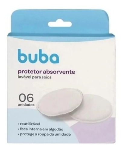 Kit Protetor Absorvente  Lavável Para Seios 6 Unidades Buba