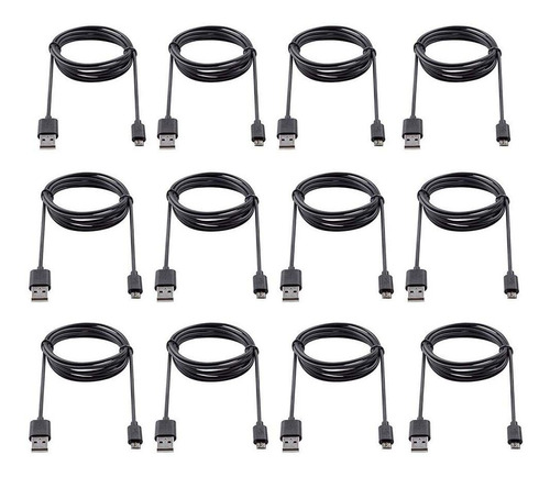 Cables Smays Usb A Micro Usb, Negro/3 Pies/12 Pack