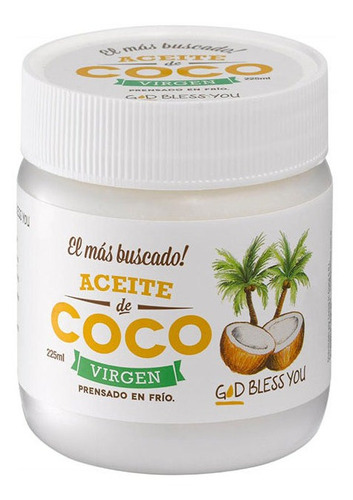 Aceite De Coco Virgen X 225ml - God Bless You
