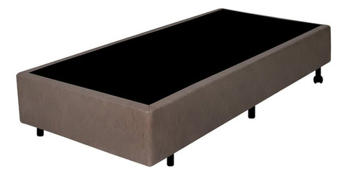 Base Box Solteiro Em Linho 88x188x38cm Bege Fawt