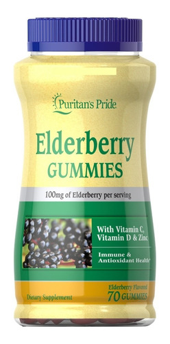 Elderberry Vitamina C, D Y Zinc 70 Gomitas Puritans Pride