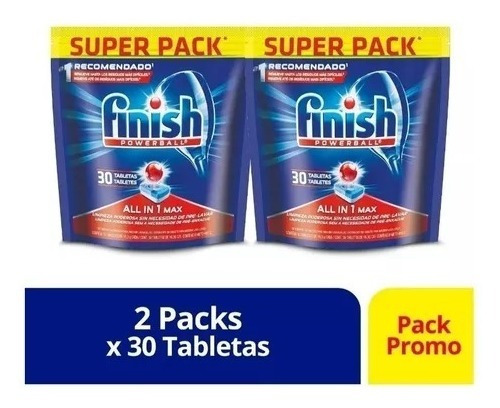 Finish Kit Lavavajillas X2 Tabletas X30